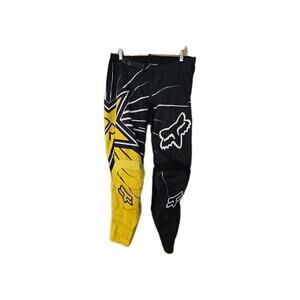 Fox Rockstar Energy Moto Cross Pants Black + Yellow Sz. 34 Logos